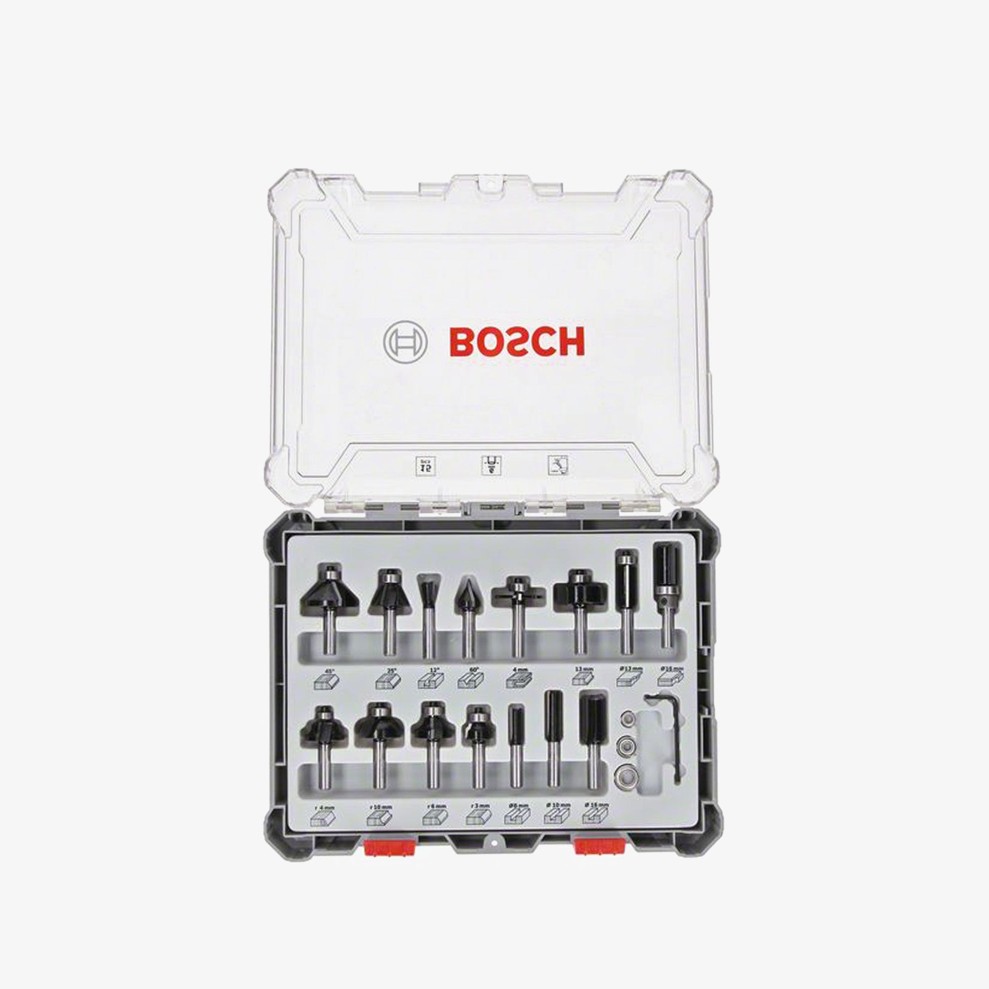 BOSCH 2607017471 Set glodala, 15-dijelni, mješoviti, prihvat od 6 mm