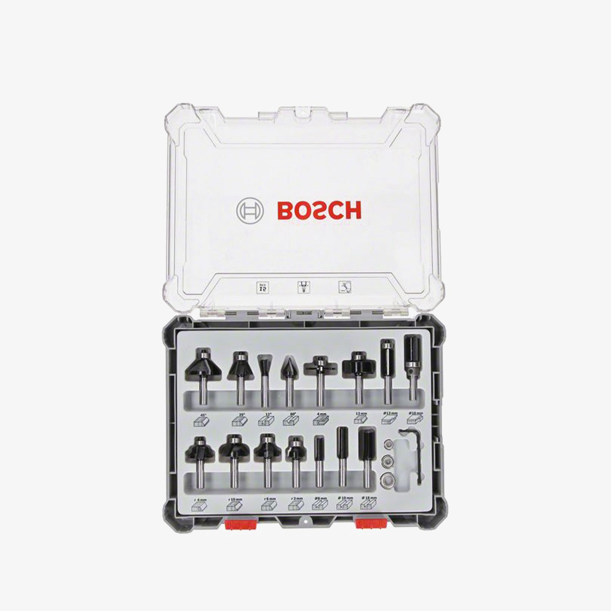 BOSCH 2607017472 Set glodala, 15-dijelni, mješoviti, prihvat od 8 mm