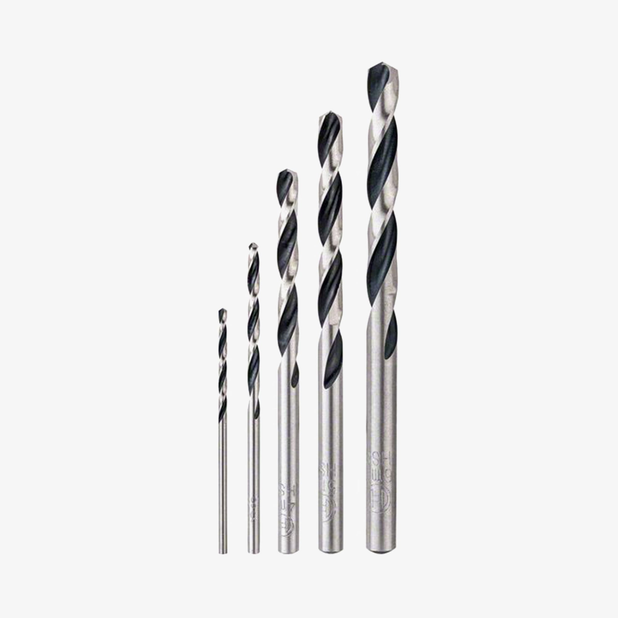 BOSCH 2608577345 Set mit 5 Spiralbohrern HSS PointTeQ, 2 – 6 mm