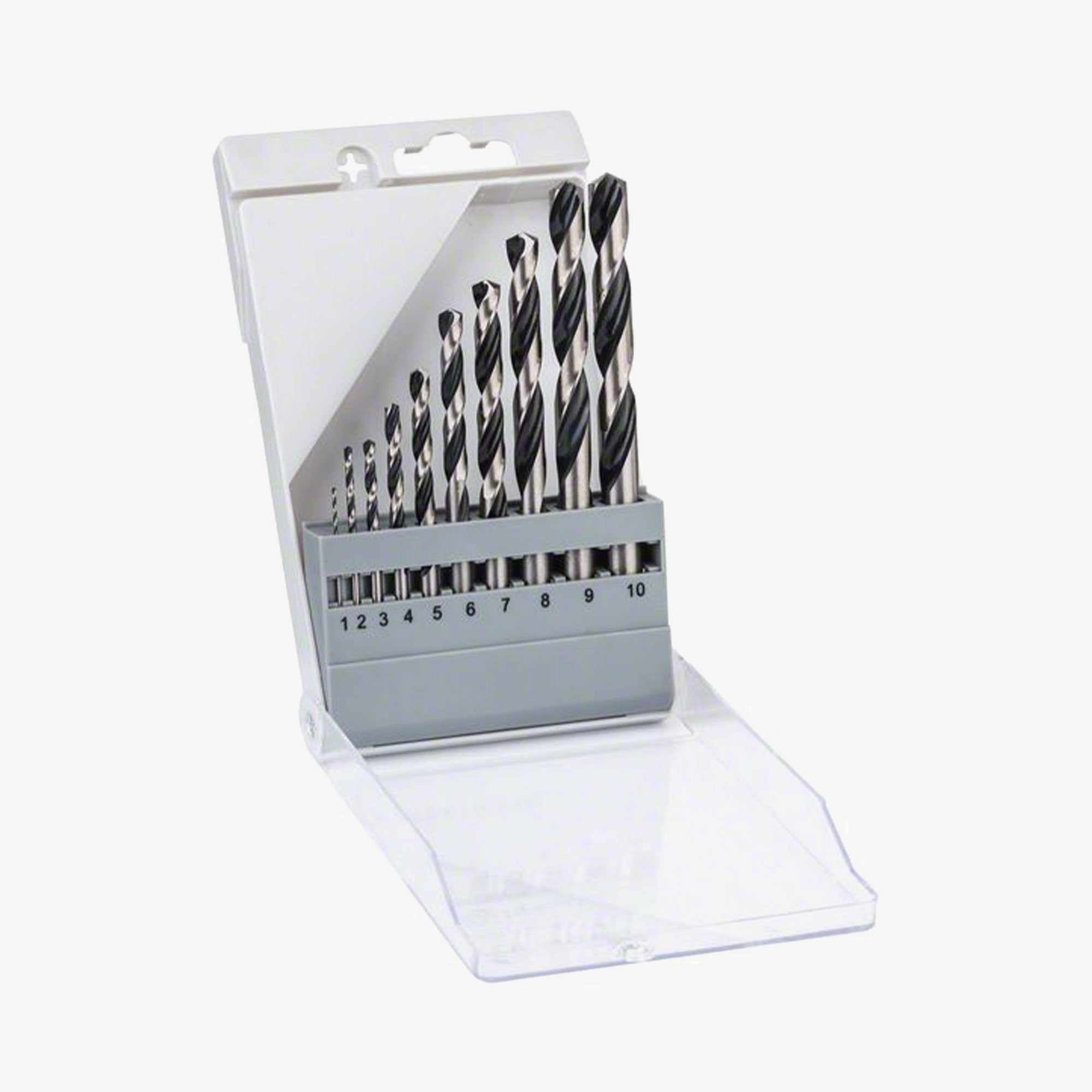 BOSCH 2608577348 Satz mit 10 Spiralbohrern HSS PointTeQ, 1 – 10 mm