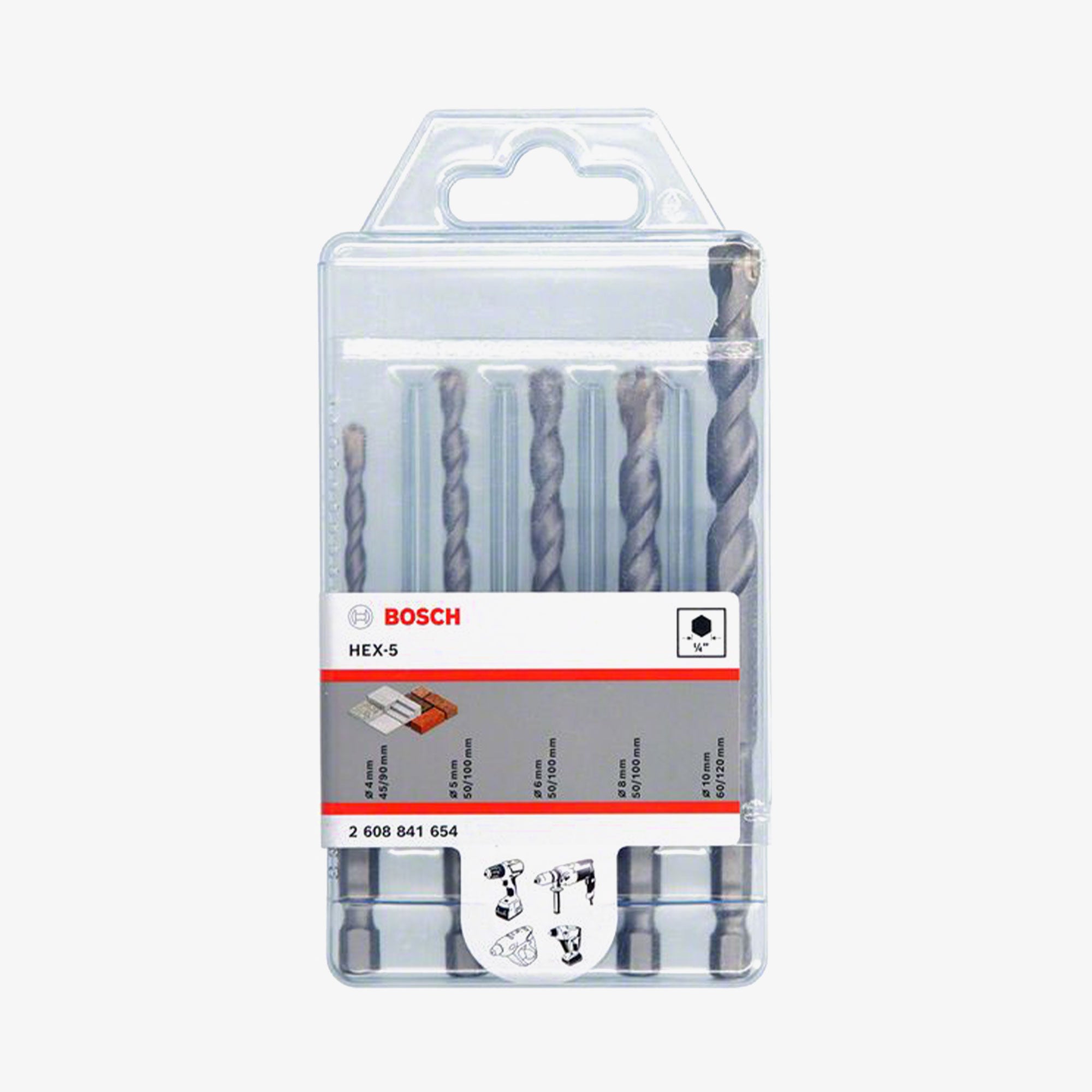 BOSCH 2608841654 HEX-5 Concrete Drill Bit Set 5-piece
