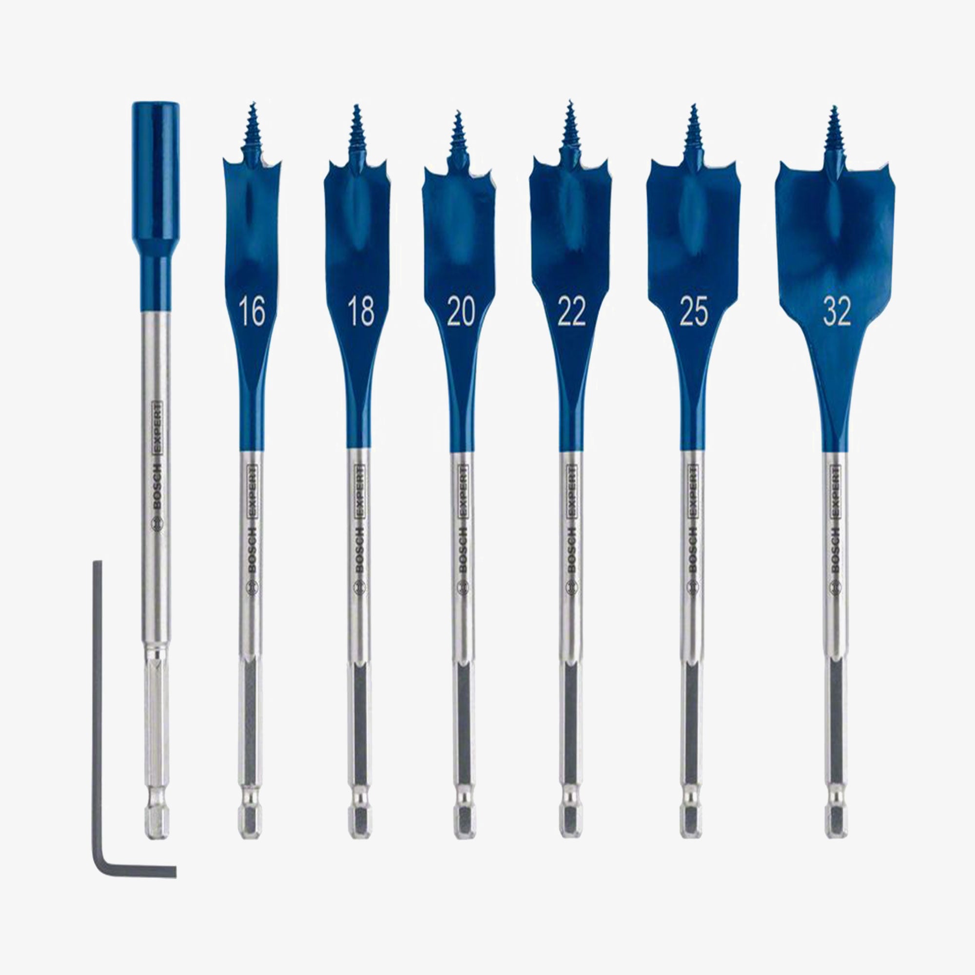 BOSCH 2608900334 Set plosnatih svrdla za glodanje EXPERT Self Cut Speed, 16/18/20/22/25/32 mm, 7 kom.