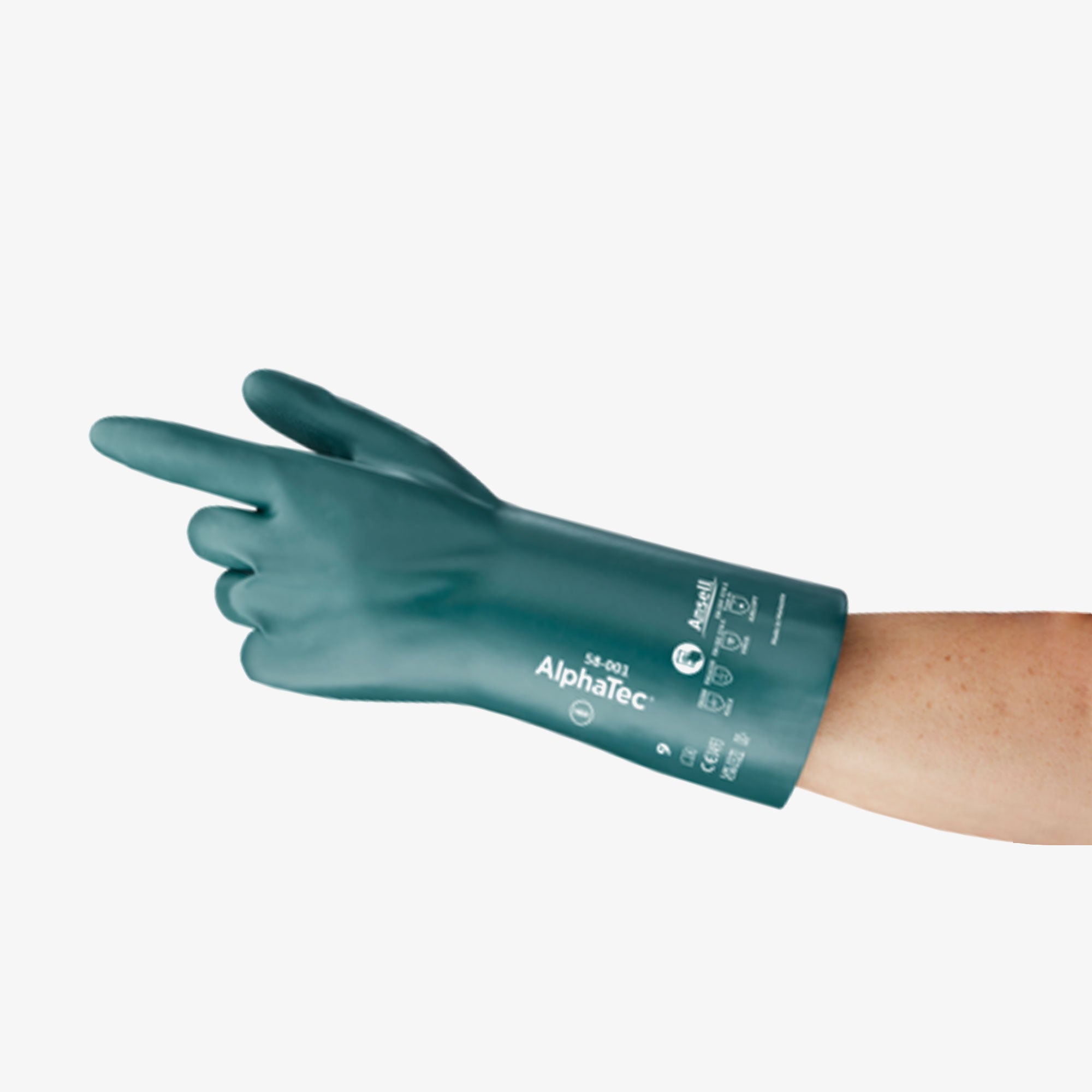 ANSELL AlphaTec 58-001 ESD chemical resistant gloves package - 12 pairs