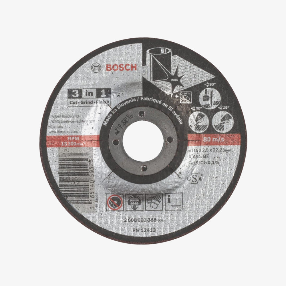 BOSCH 2608602388 Cutting board 3in1 115 x 2.5 mm 25 pcs