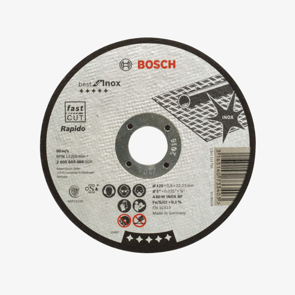BOSCH 2608603488 Rezna ploča ravna Best for Inox - Rapido 125 x 0,8 mm