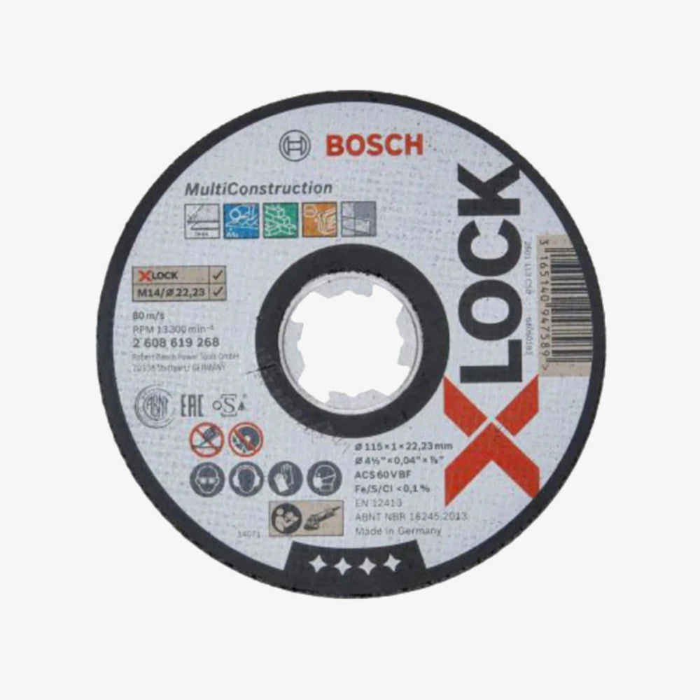 BOSCH 2608619268 Rezna ploča Multi Material X-LOCK 25 Kom 115 x 1 x 22,23 mm, ravno rezanje