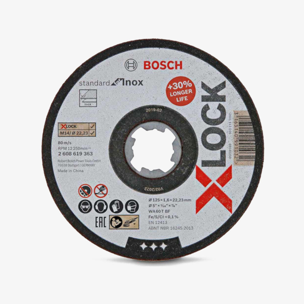 BOSCH 2608619363 Rezna ploča Standard for Inox X-LOCK 125 x 1,6 x 22,23 mm T41 25 kom