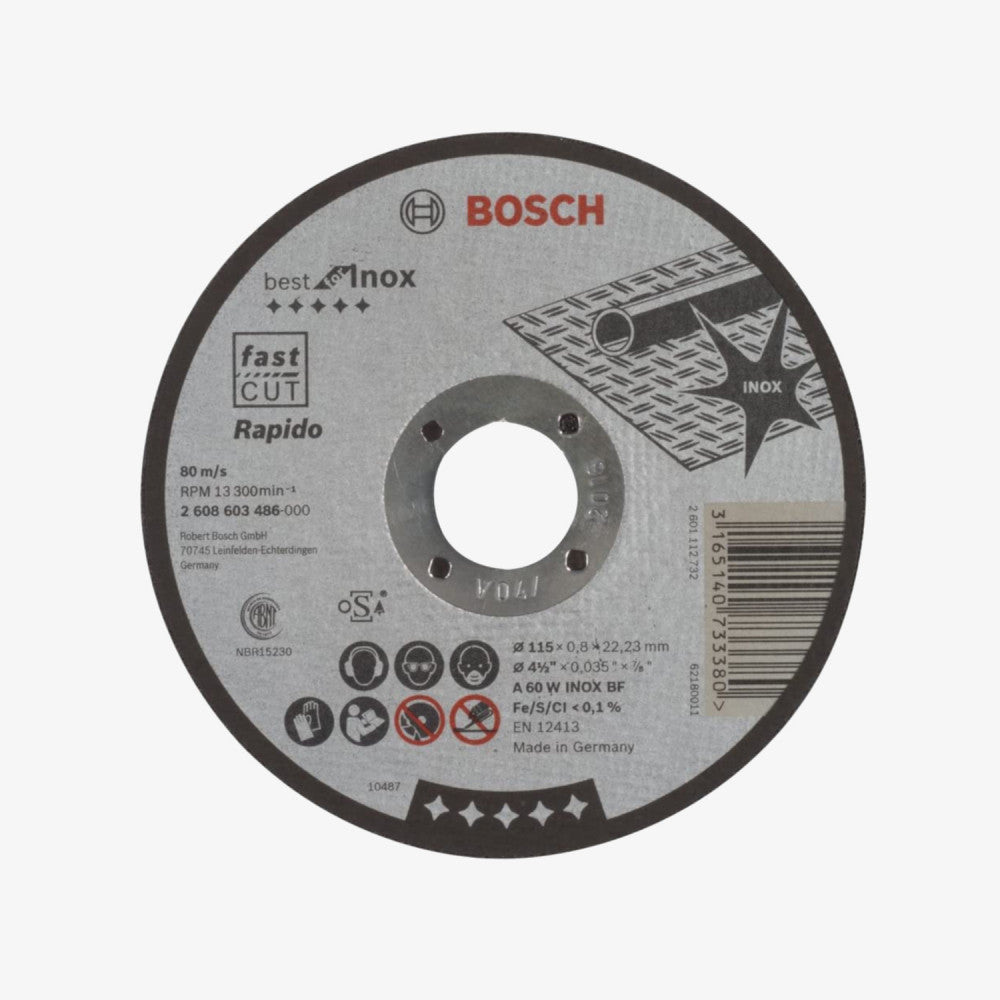 BOSCH 2608603486 Rezna ploča ravna Best for Inox - Rapido 25 Kom 115 x 0,8 mm