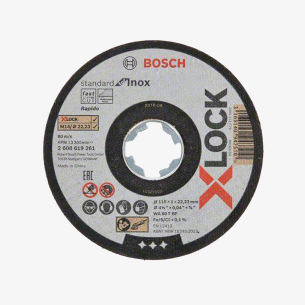BOSCH 2608619261 Rezna ploča Standard for Inox X-LOCK 25 Kom 115 x 1 x 22,23 mm, ravno rezanje