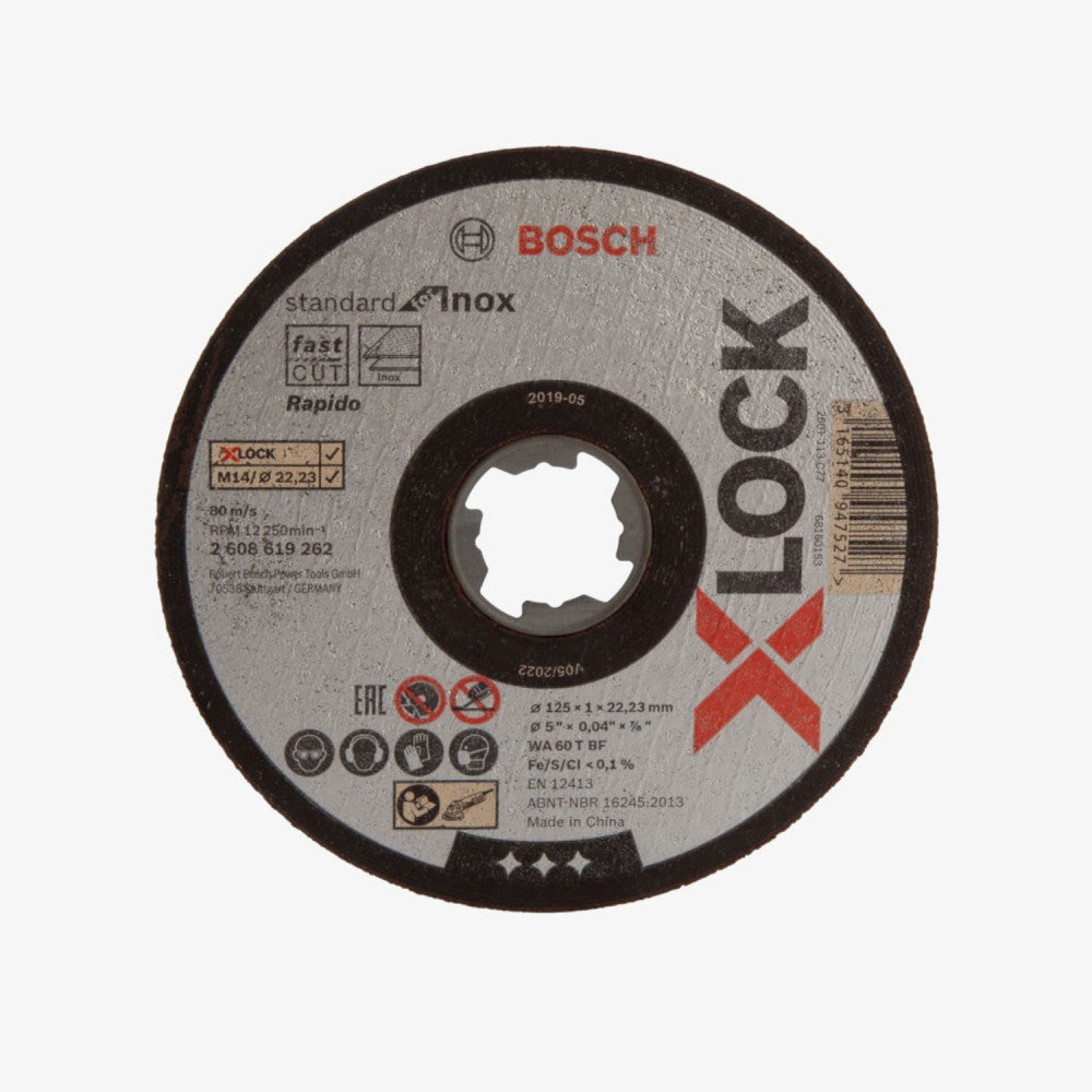 BOSCH 2608619262 Rezna ploča Standard for Inox X-LOCK 25 Kom 125 x 1 x 22,23 mm, ravno rezanje