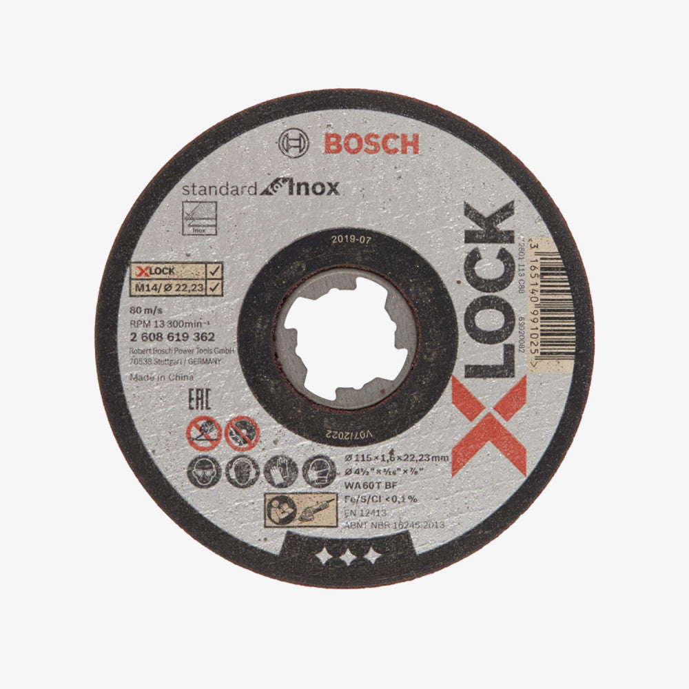BOSCH 2608619362 Rezna ploča Standard for Inox X-LOCK 25 Kom 115 x 1,6 x 22,23 mm T41