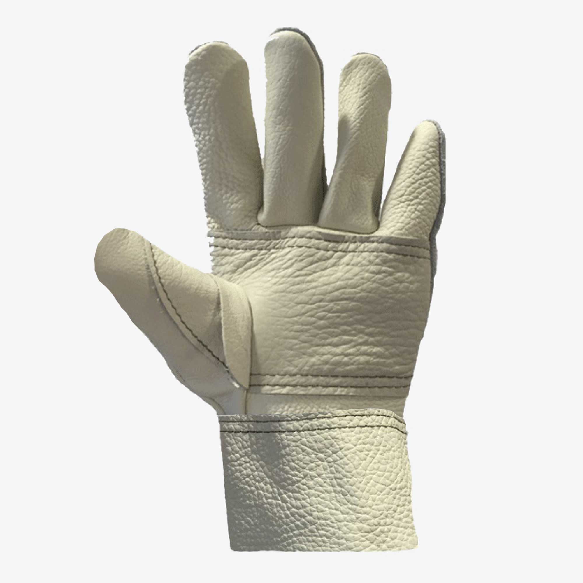 ALIGATOR Bijele kožne rukavice ojačanim dlaništem